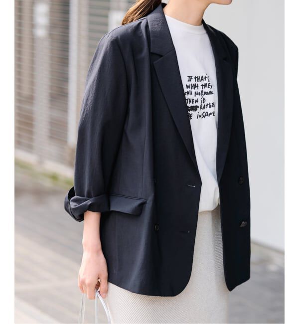 FRAMeWORK「撥水強撚PEダブルジャケット」|テーラードジャケット|