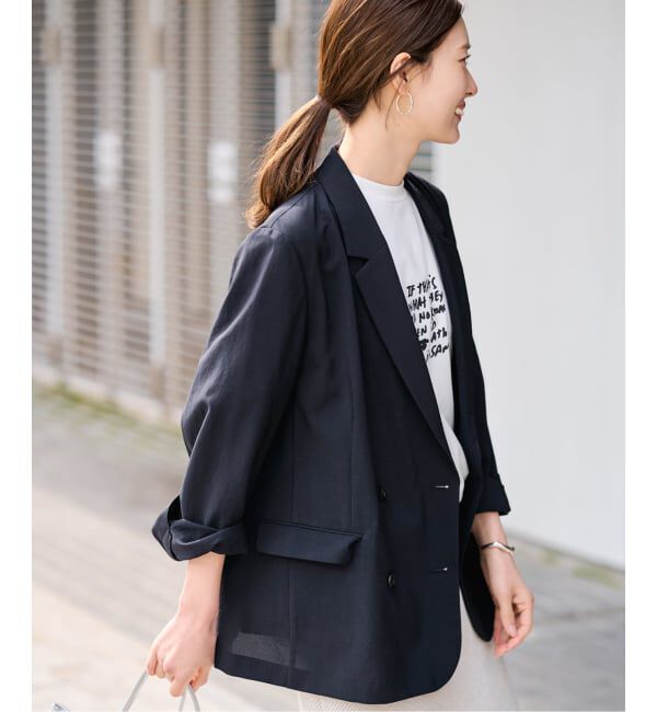 FRAMeWORK「撥水強撚PEダブルジャケット」|テーラードジャケット|