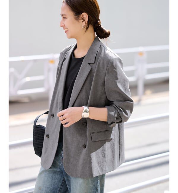 FRAMeWORK「撥水強撚PEダブルジャケット」|テーラードジャケット|