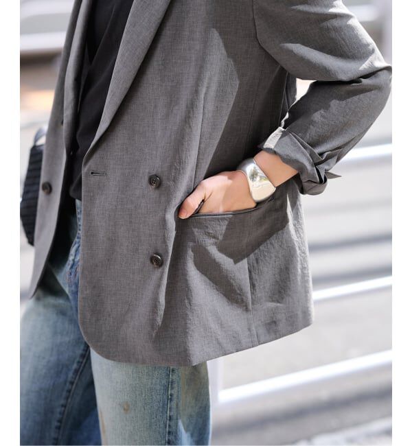 FRAMeWORK「撥水強撚PEダブルジャケット」|テーラードジャケット|