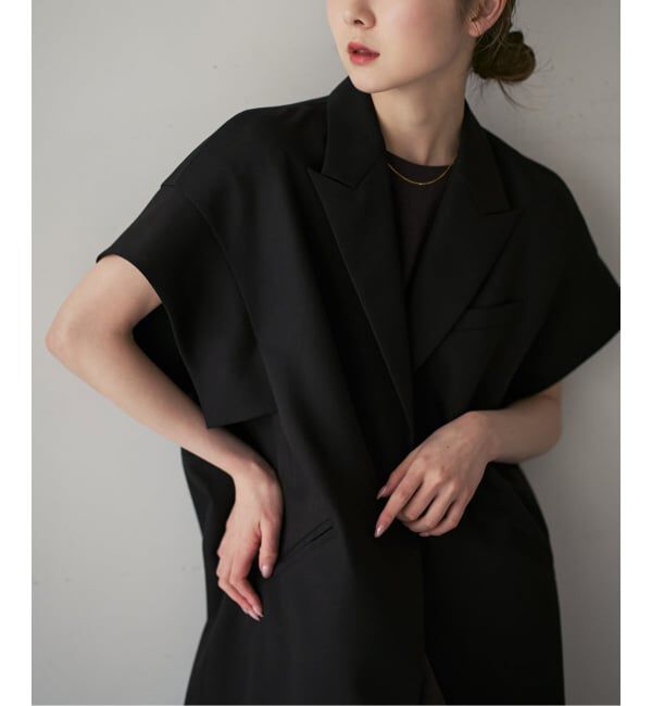 NOBLE「ELENI/エルニ ストラクチャードウールジレ」|その他|ブラック