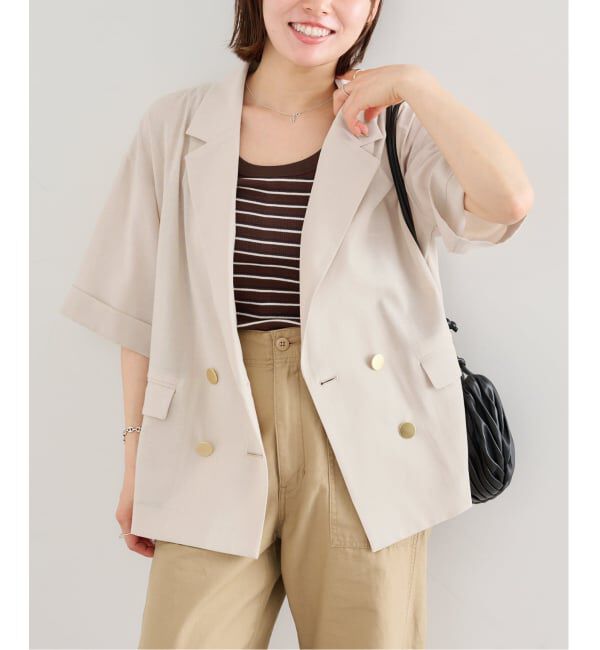 U by SPICK&SPAN「《予約 / 限定カラー》ウォッシャブルリネンジャケット」|テーラードジャケット|ベージュ