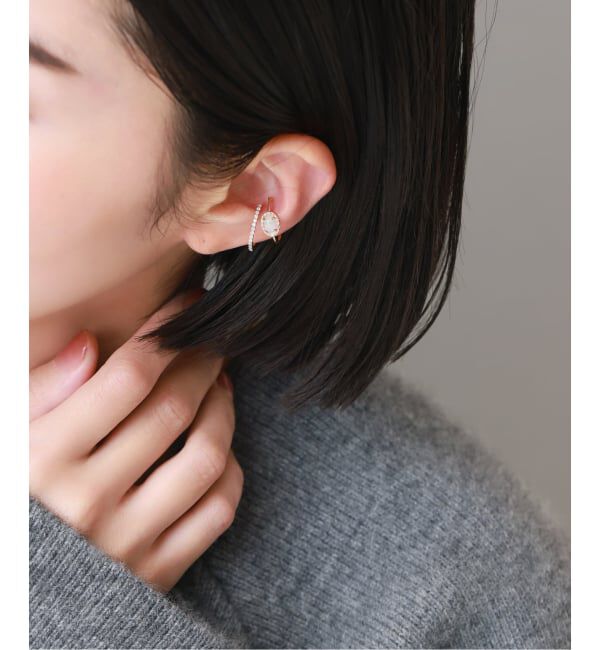 Lilas by Spick&Span「《予約》オーバルダイヤエタニティーイヤーカフ K10（片耳）」|イヤーカフ|