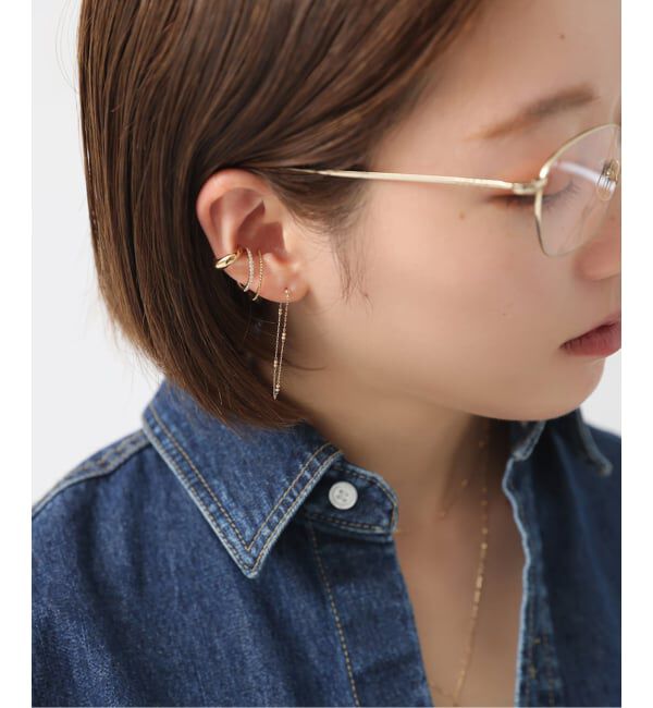 Lilas by Spick&Span「《予約》オーバルダイヤエタニティーイヤーカフ K10（片耳）」|イヤーカフ|
