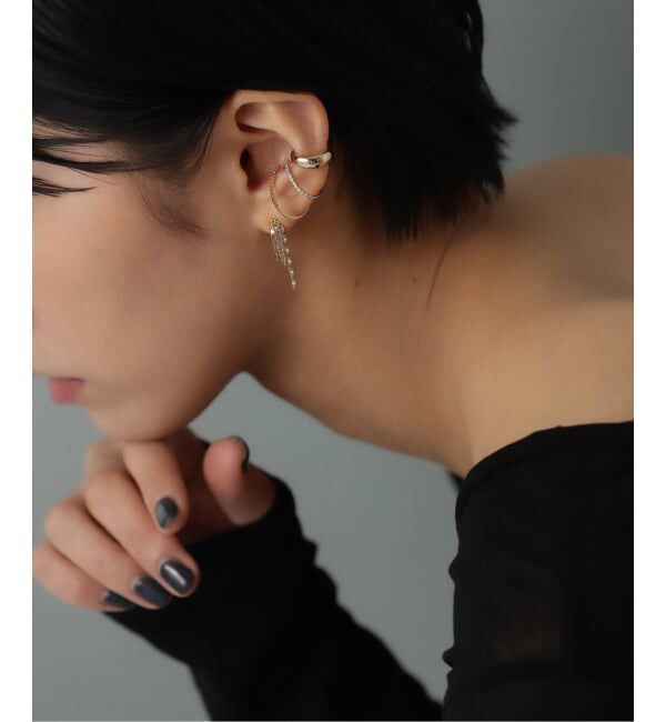 Lilas by Spick&Span「《予約》オーバルダイヤエタニティーイヤーカフ K10（片耳）」|イヤーカフ|