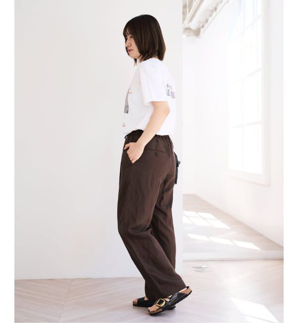 U by SPICK&SPAN「《予約》VIS麻イージータックスラックス」|スラックス|