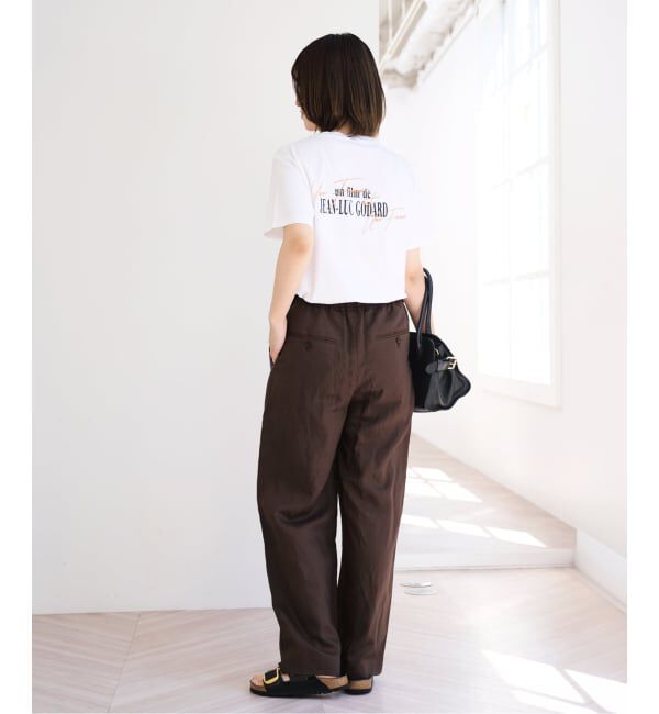 U by SPICK&SPAN「《予約》VIS麻イージータックスラックス」|スラックス|