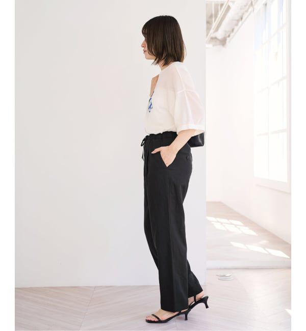 U by SPICK&SPAN「《予約》VIS麻イージータックスラックス」|スラックス|