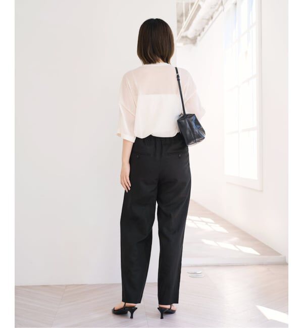 U by SPICK&SPAN「《予約》VIS麻イージータックスラックス」|スラックス|