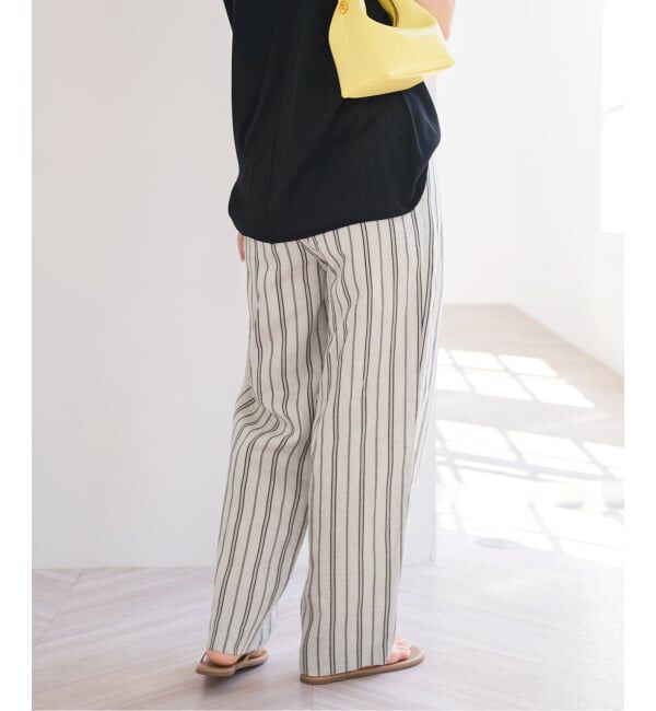 U by SPICK&SPAN「《予約》VIS麻イージータックスラックス」|スラックス|