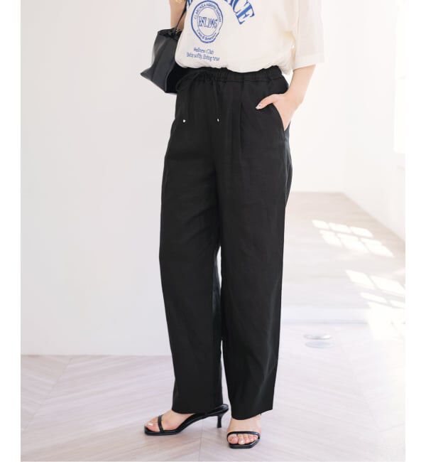 U by SPICK&SPAN「《予約》VIS麻イージータックスラックス」|スラックス|