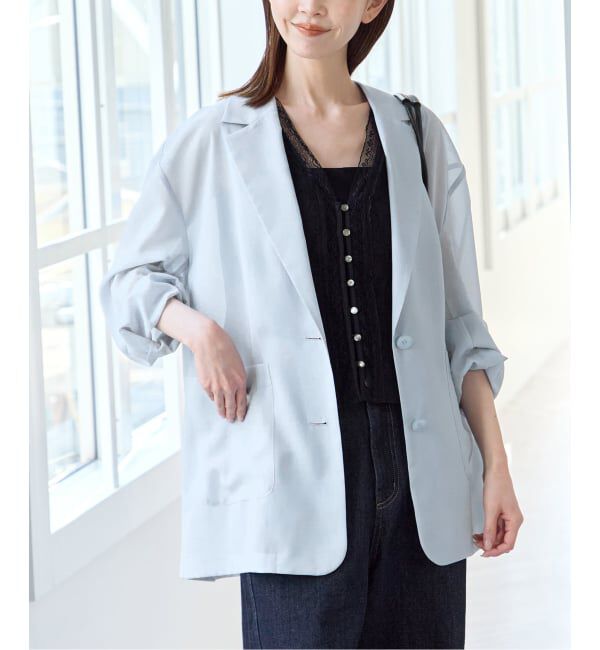 U by SPICK&SPAN「《追加予約》シアーオーバージャケット」|テーラードジャケット|