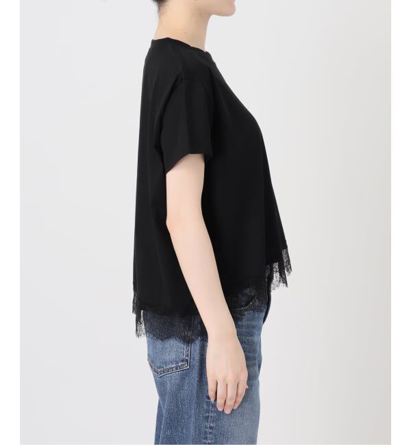 Spick and Span「《追加予約》ヘムレース付きTシャツ」|Tシャツ・カットソー|