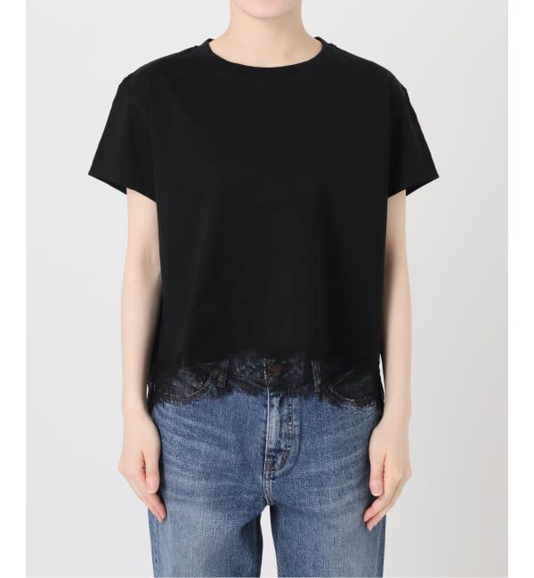 Spick and Span「《追加予約》ヘムレース付きTシャツ」|Tシャツ・カットソー|
