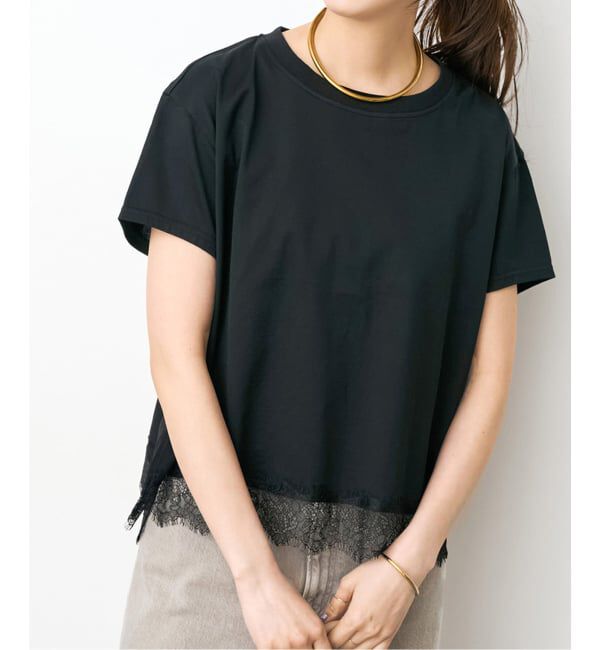 Spick and Span「《追加予約》ヘムレース付きTシャツ」|Tシャツ・カットソー|