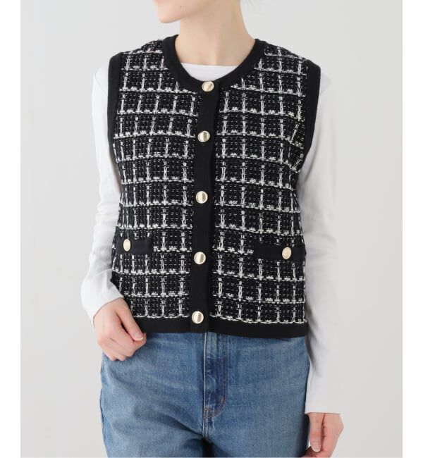  「【洗える】TORRAZZO DONNA/トラッゾドンナ ツィードコットンベスト」|ベスト・ジレ|
