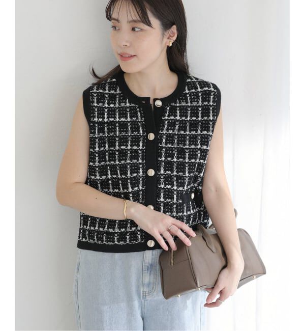  「【洗える】TORRAZZO DONNA/トラッゾドンナ ツィードコットンベスト」|ベスト・ジレ|