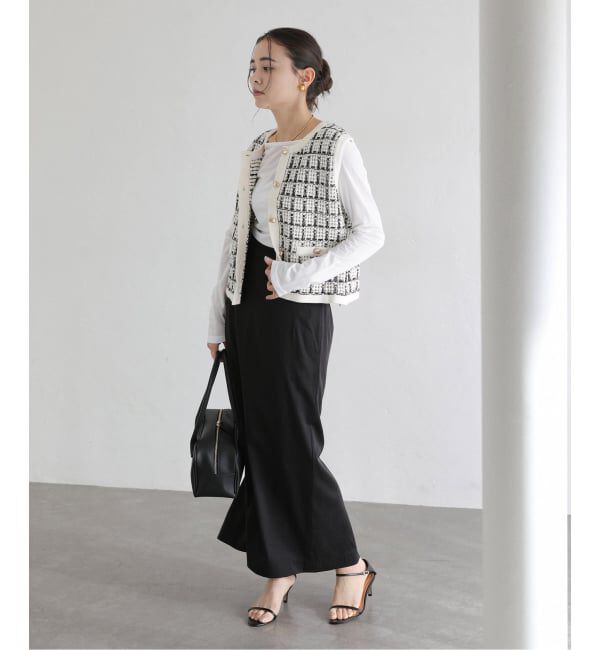  「【洗える】TORRAZZO DONNA/トラッゾドンナ ツィードコットンベスト」|ベスト・ジレ|