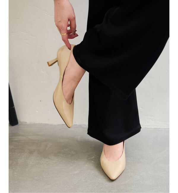  「《追加》7cmポインテッドニュアンスカットパンプス」|パンプス|ベージュ