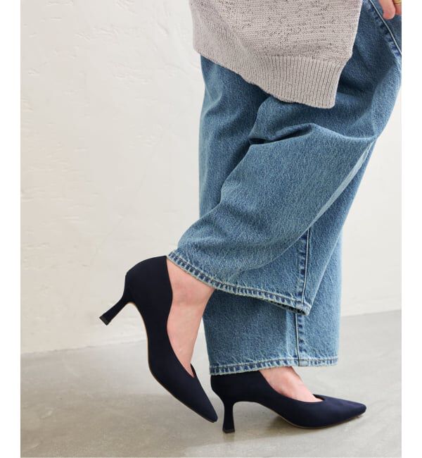  「《追加》7cmポインテッドニュアンスカットパンプス」|パンプス|ネイビー
