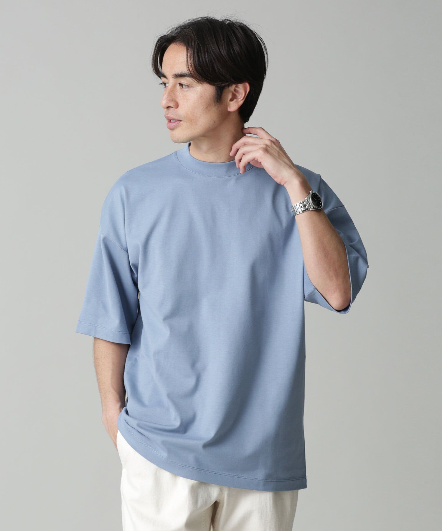 nano･universe「Anti Soaked 汗染み防止 クルービッグTシャツ」|Tシャツ・カットソー|