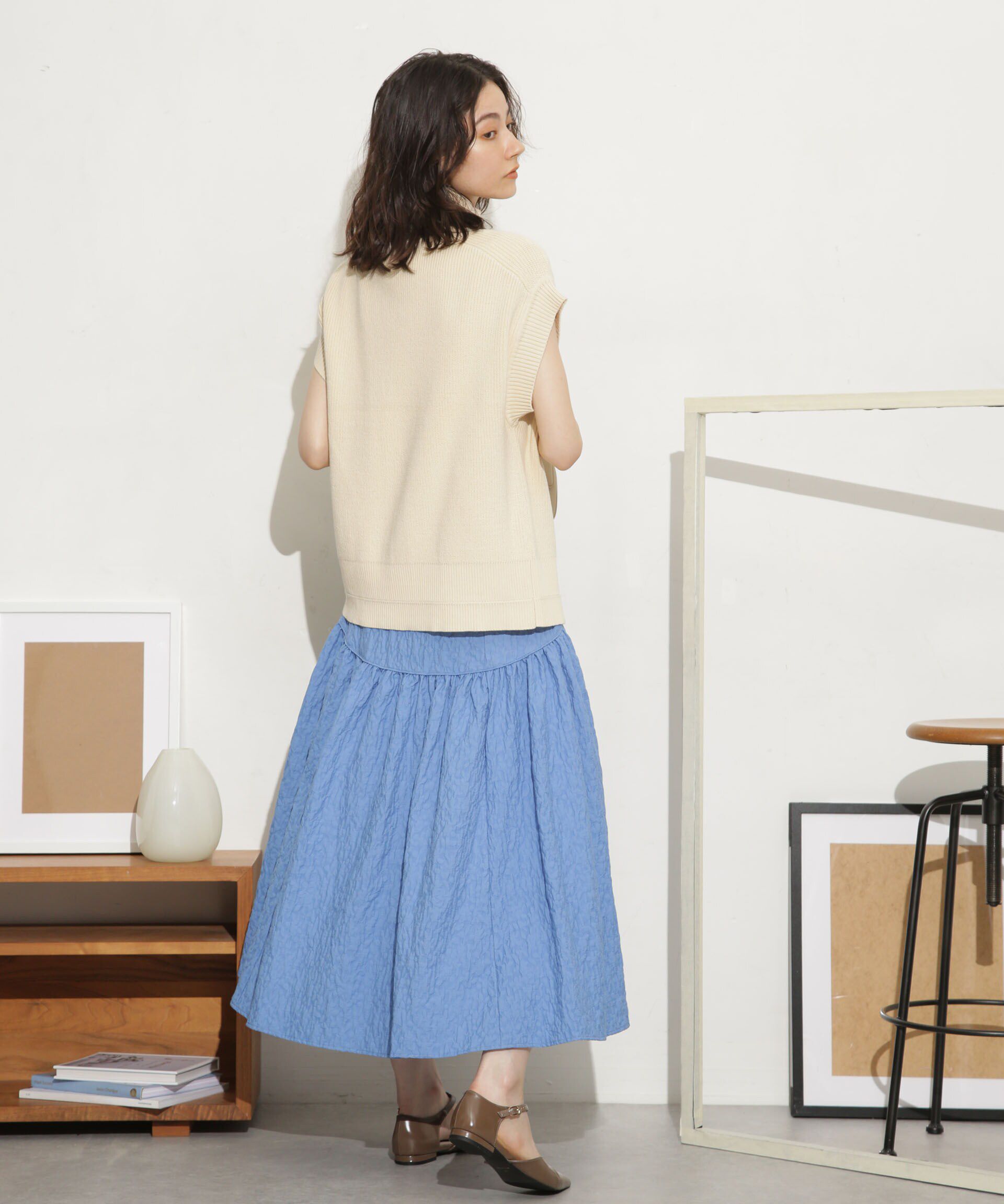 nano･universe「ふくれジャガードボリュームギャザースカート」|スカート|