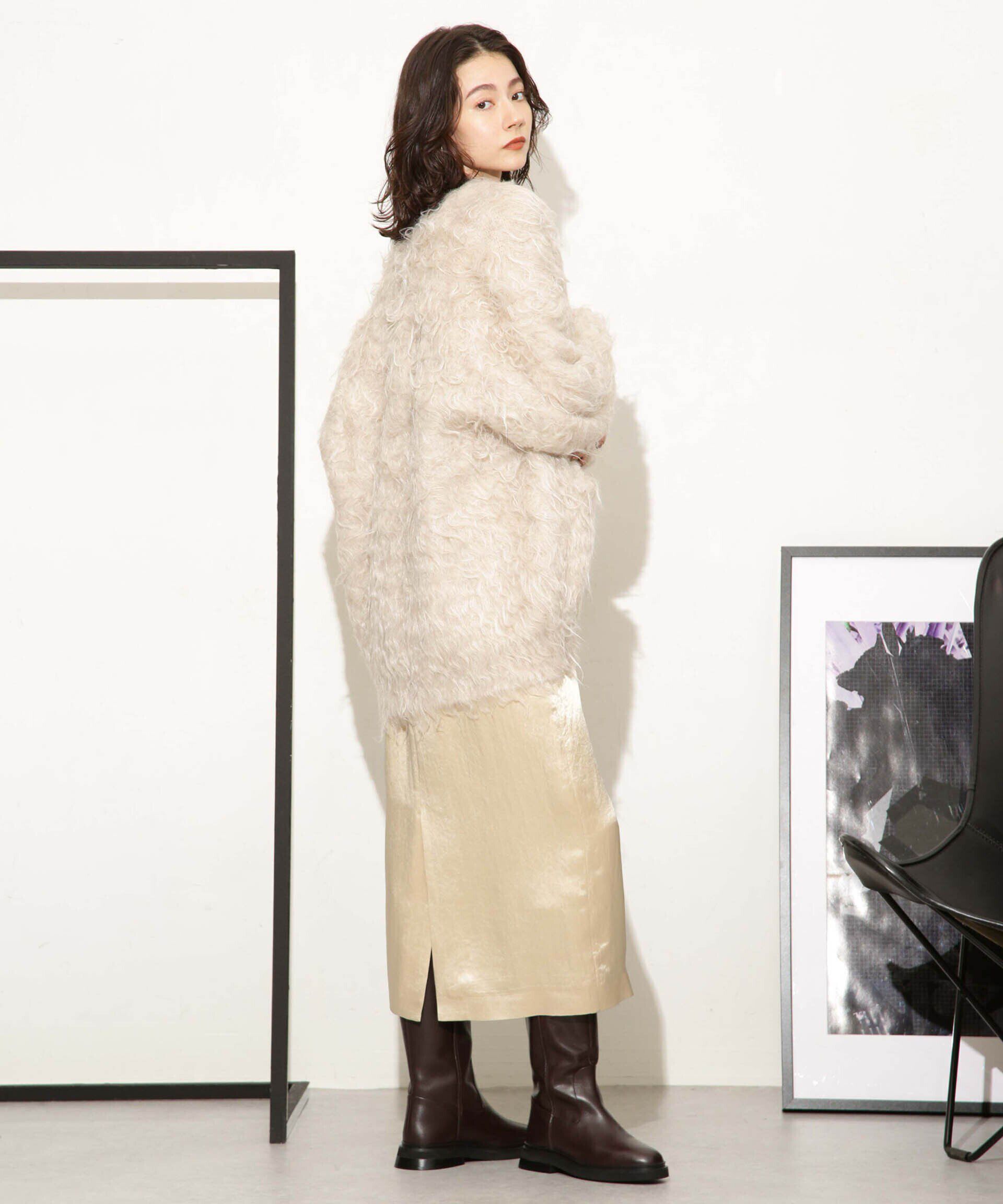 nano･universe「ヘビーサテンIラインスカート」|スカート|