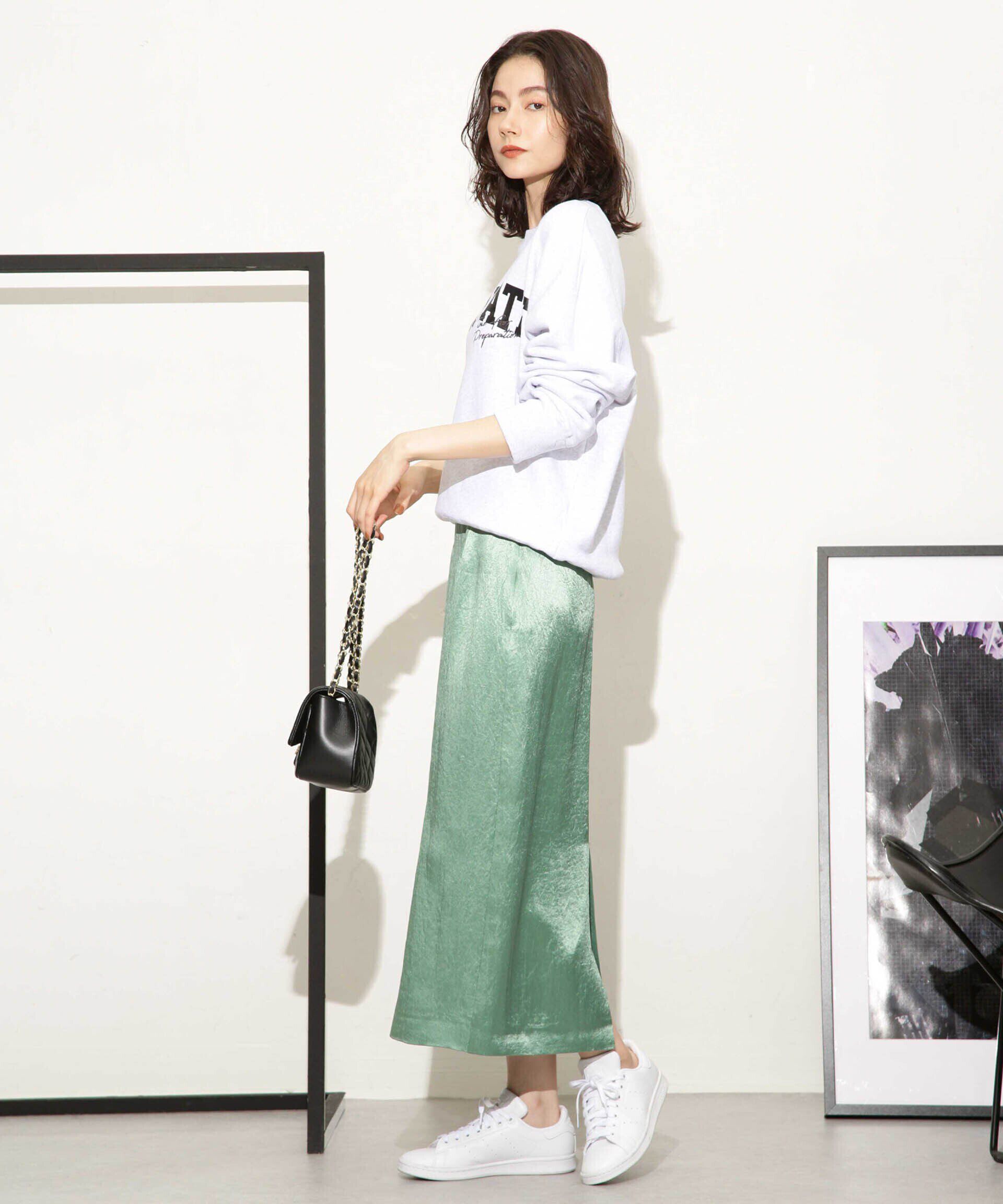 nano･universe「ヘビーサテンIラインスカート」|スカート|