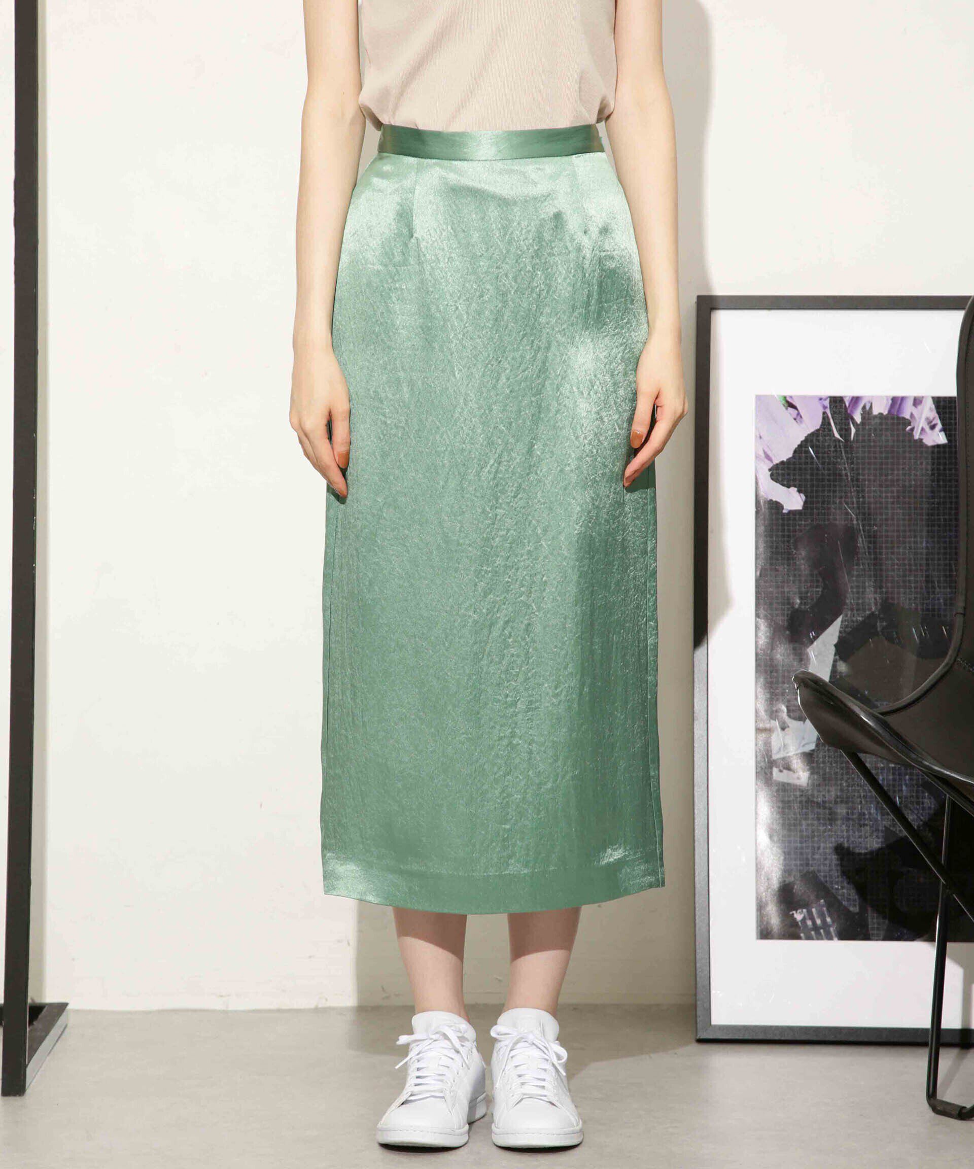 nano･universe「ヘビーサテンIラインスカート」|スカート|