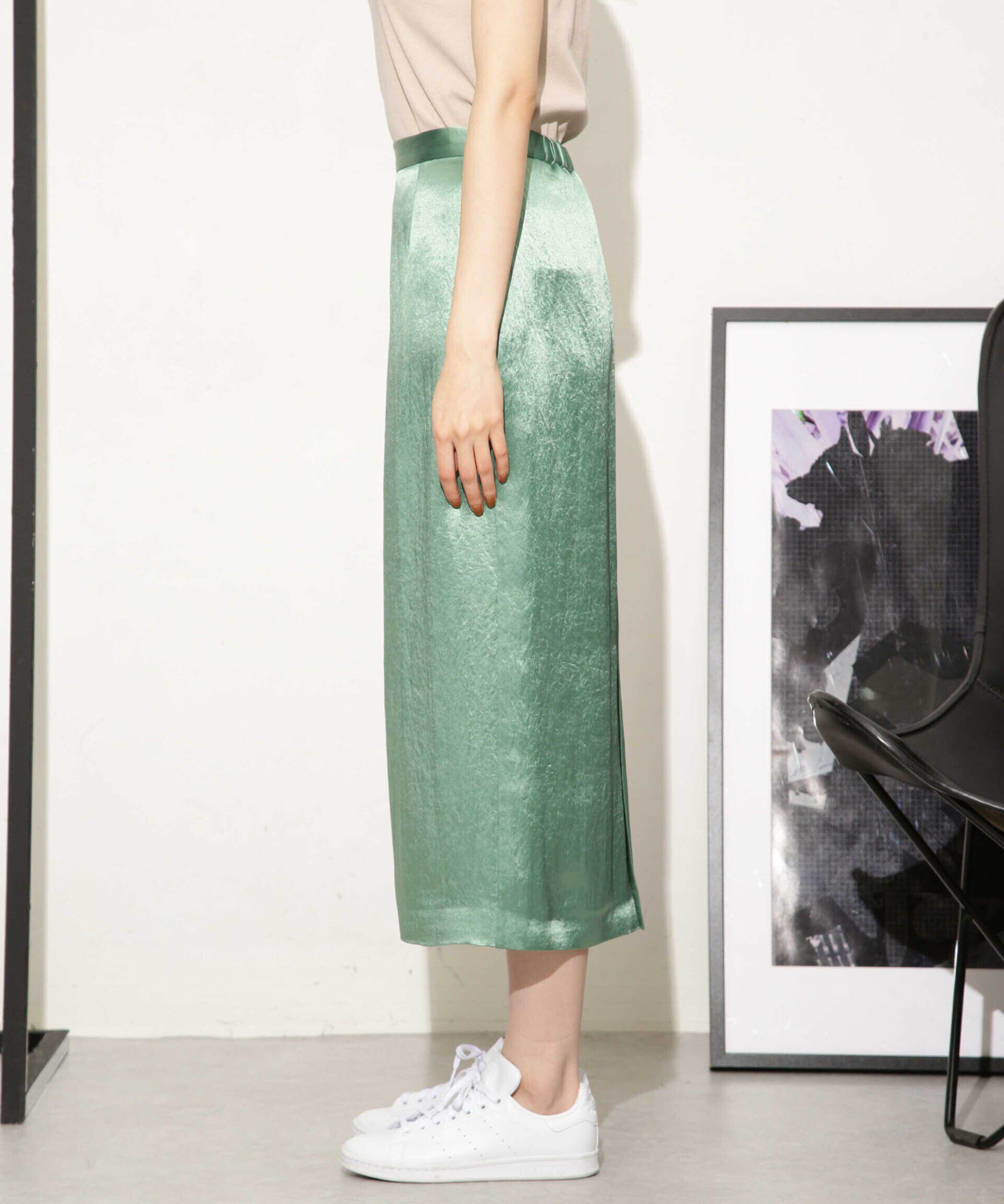 nano･universe「ヘビーサテンIラインスカート」|スカート|