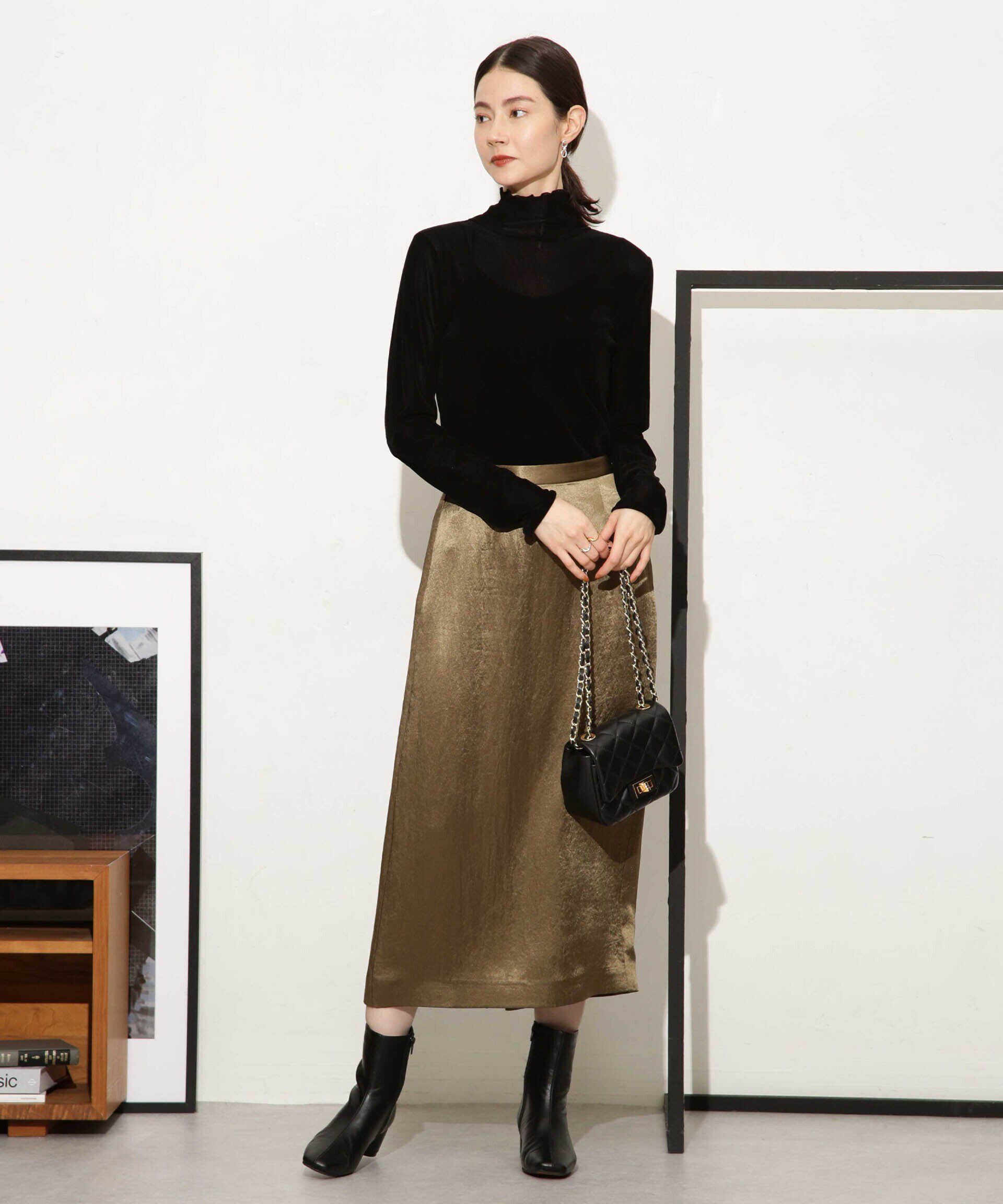 nano･universe「ヘビーサテンIラインスカート」|スカート|