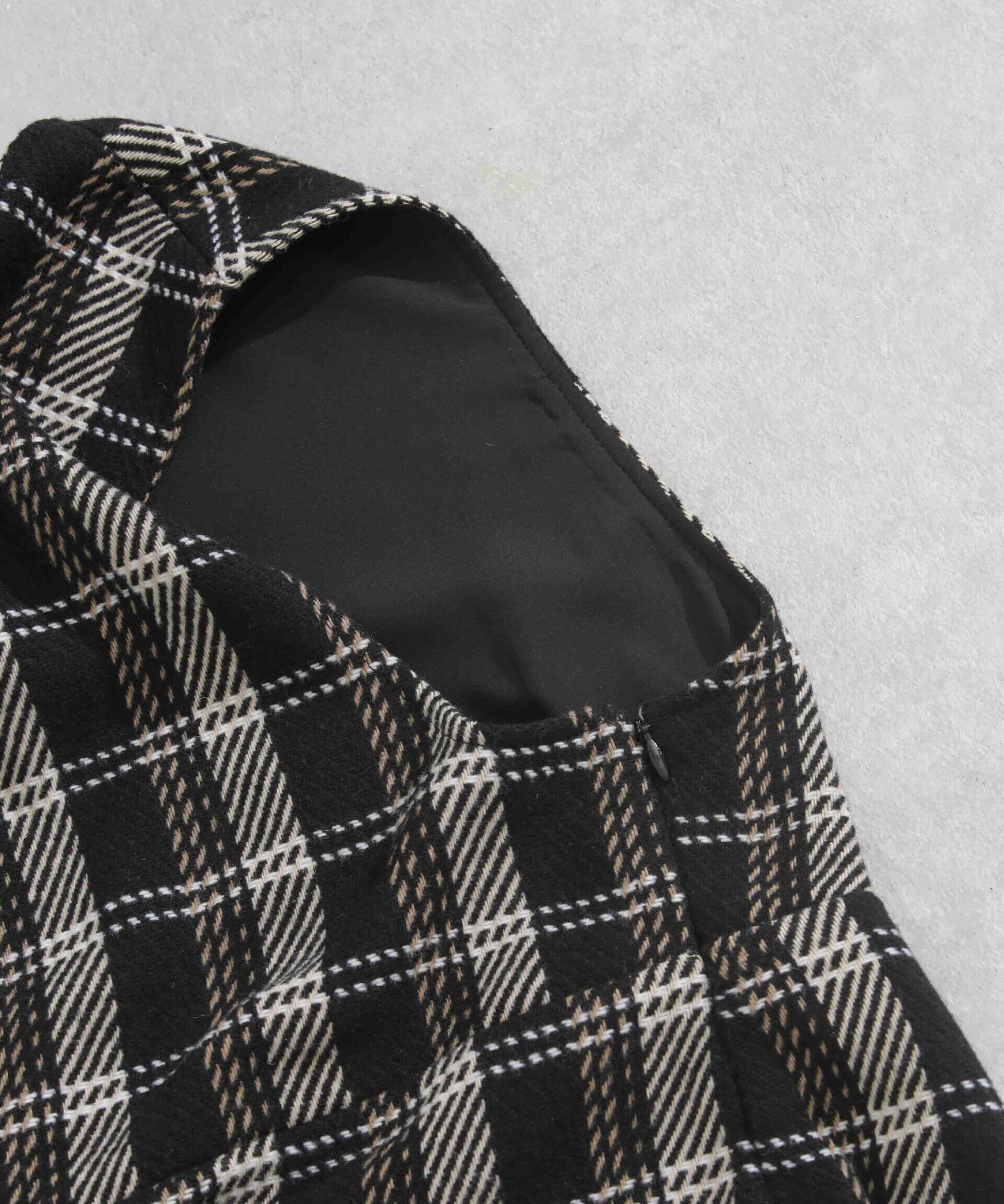 nano･universe「ビッグチェックVネックワンピース」|ワンピース|