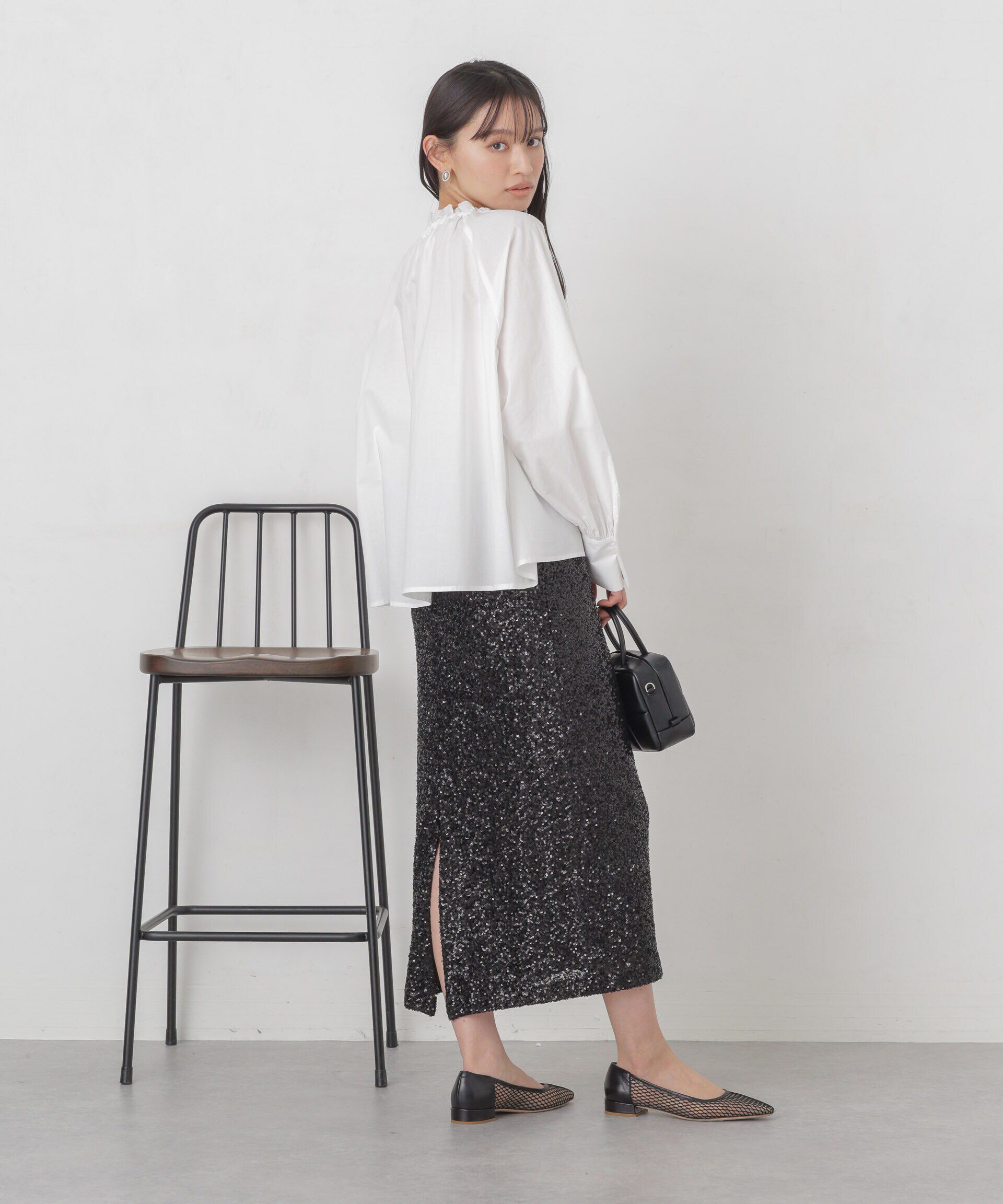 nano･universe「スパンコールIラインスカート」|スカート|