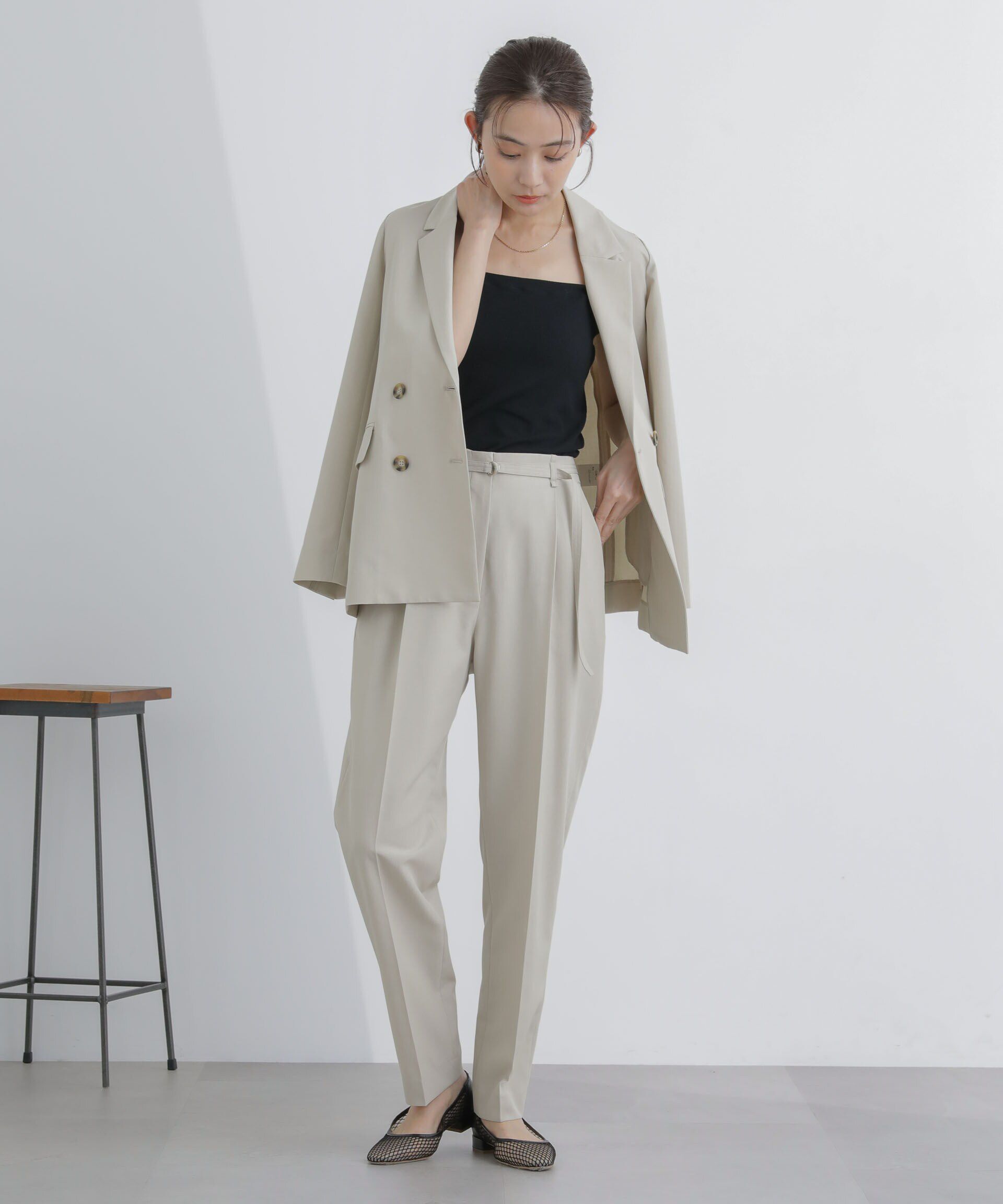 nano･universe「ﾗｲﾄﾌｧﾝｸｼｮﾝ ﾍﾞﾙﾄ付きﾀｯｸﾃｰﾊﾟｰﾄﾞﾊﾟﾝﾂ(ｾｯ  」|スラックス|