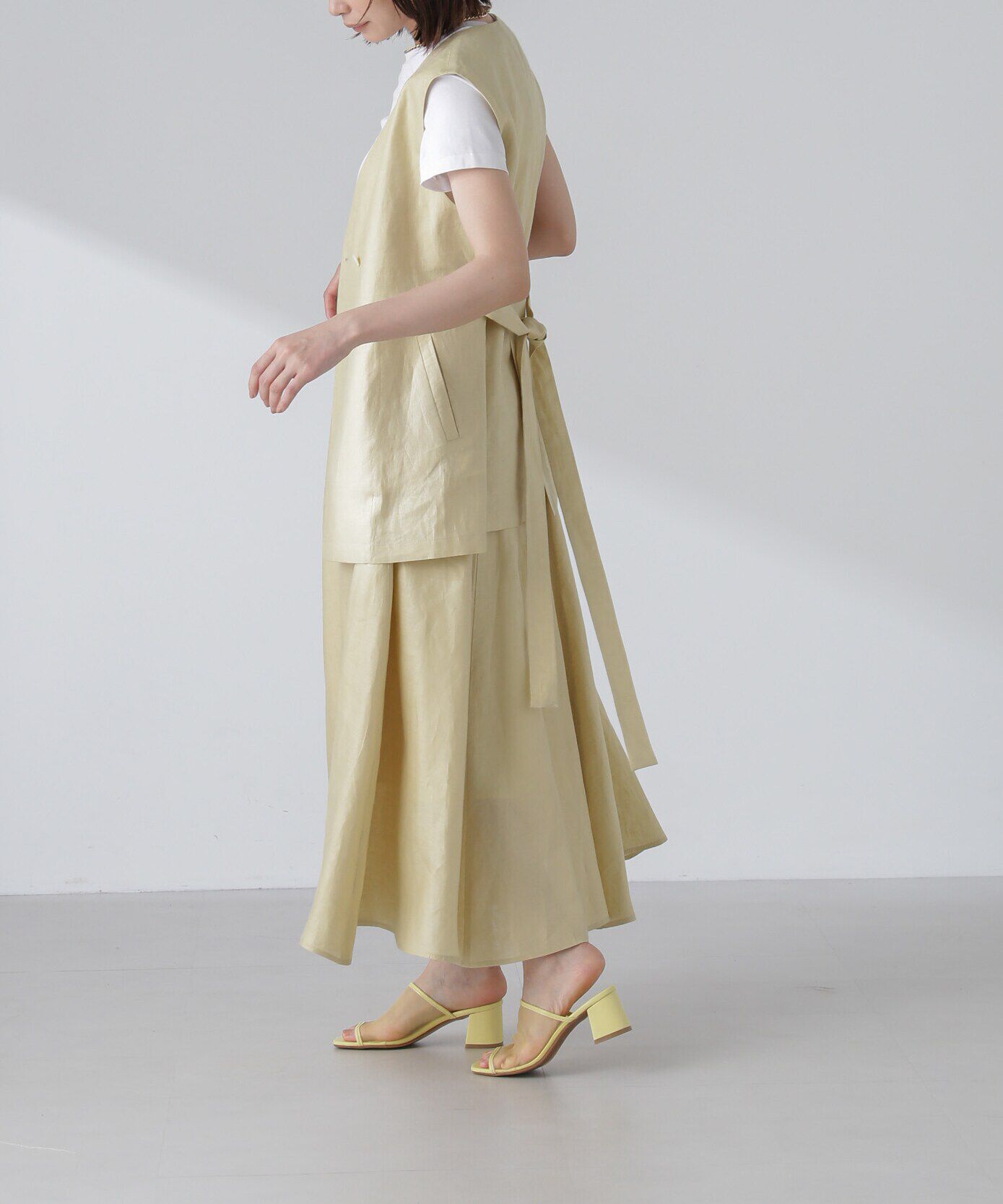 nano･universe「ベルト付リネンジレ(セットアップ可)」|ベスト・ジレ|