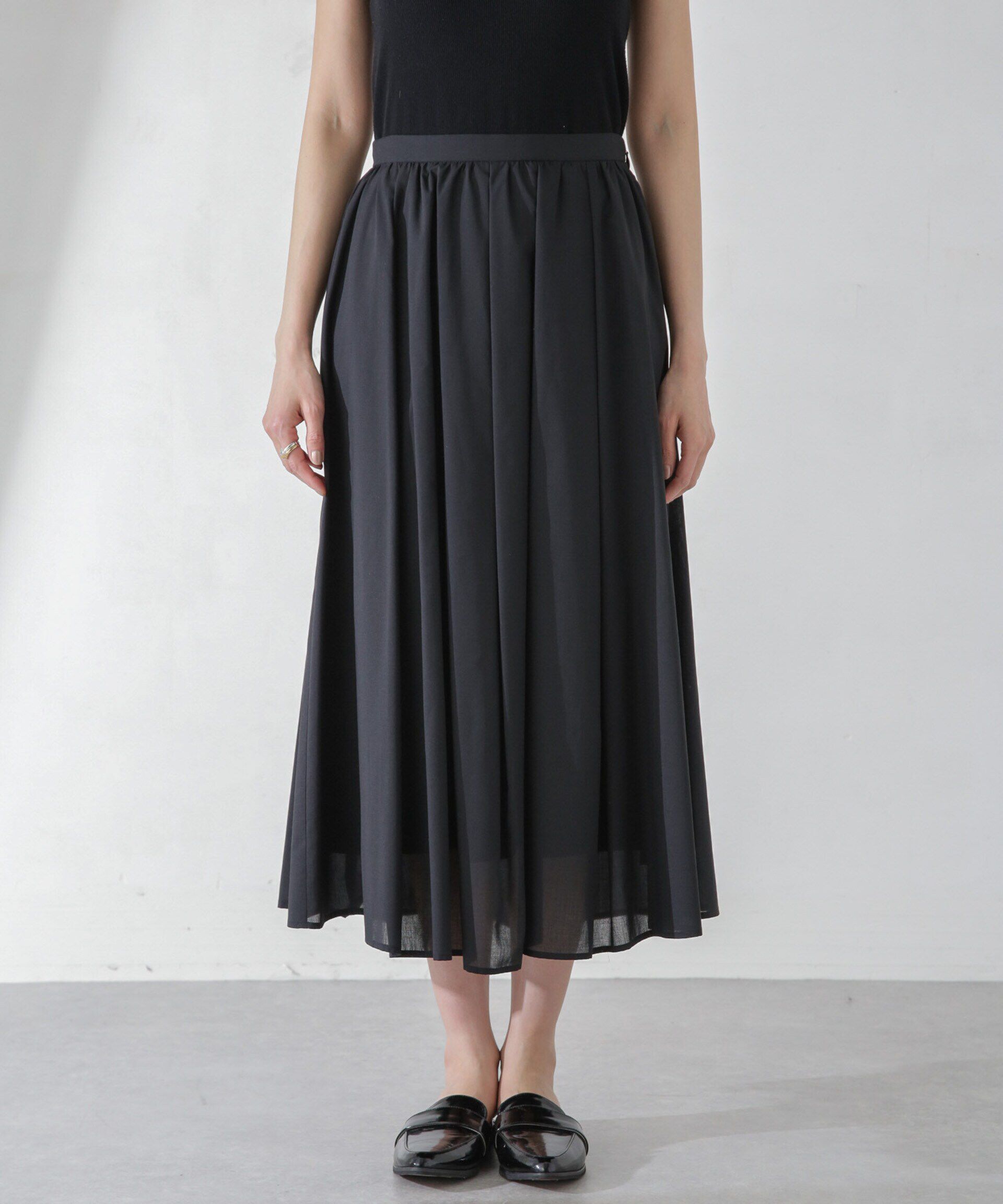 nano･universe「レオファインギャザーフレアスカート（セットアップ可）」|スカート|