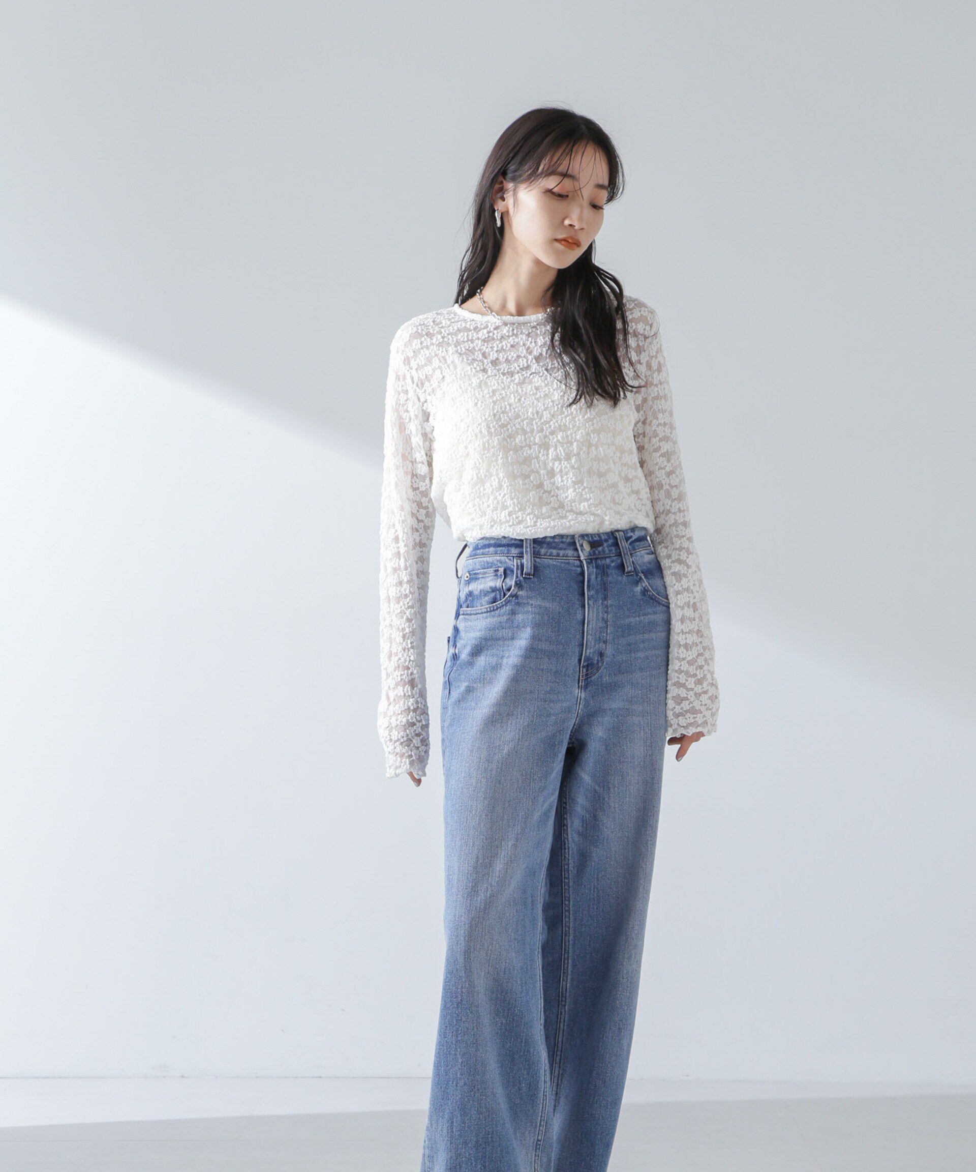 nano･universe「フラワーシアーカットトップス」|Tシャツ・カットソー|