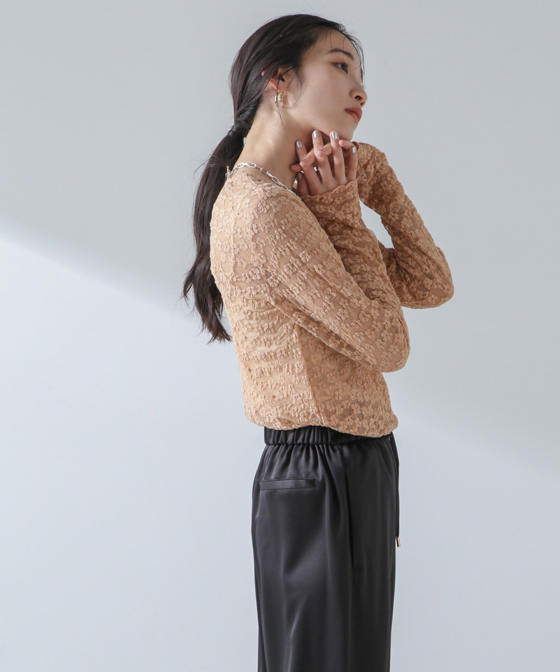 nano･universe「フラワーシアーカットトップス」|Tシャツ・カットソー|