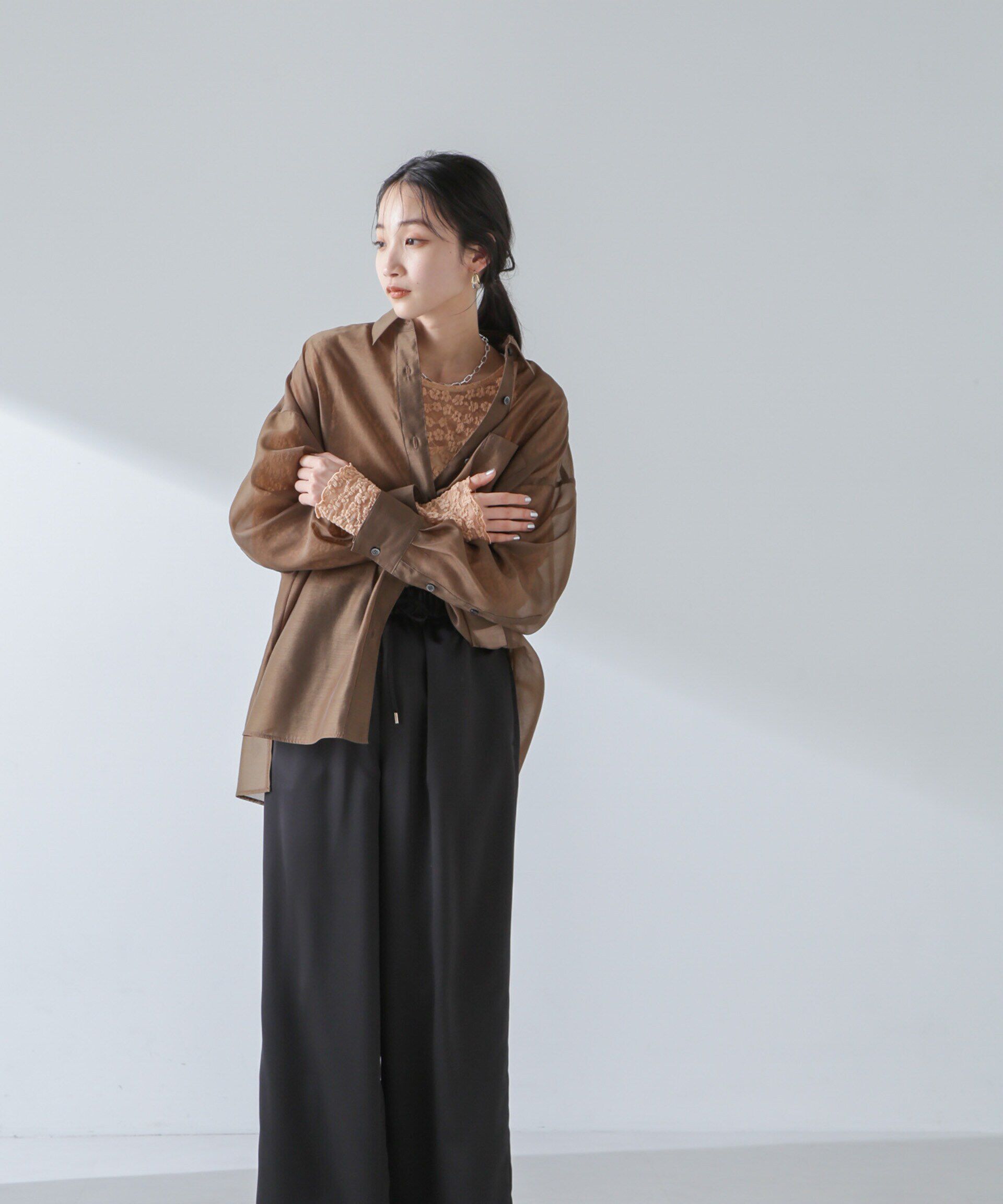 nano･universe「フラワーシアーカットトップス」|Tシャツ・カットソー|