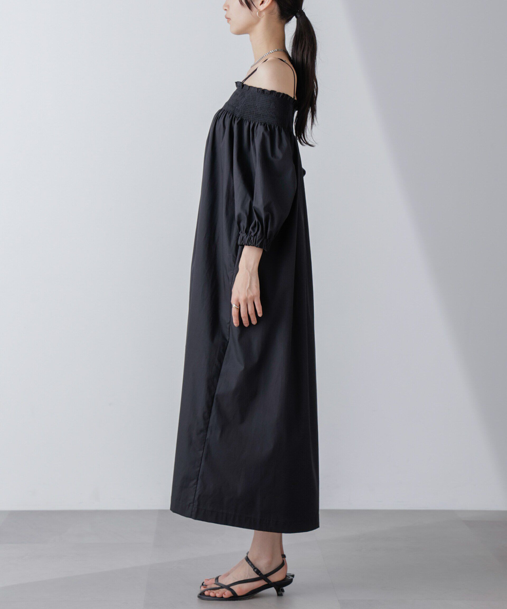 nano･universe「2wayシャーリングオフショルダーワンピース」|ワンピース|