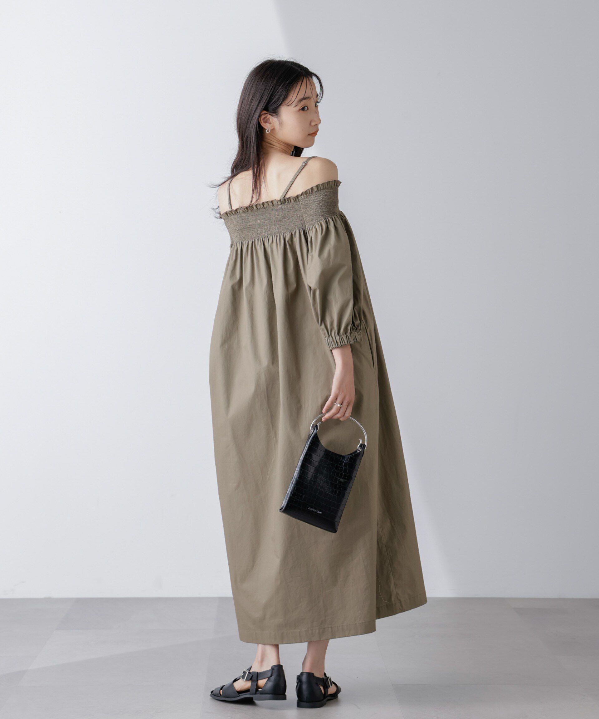 nano･universe「2wayシャーリングオフショルダーワンピース」|ワンピース|