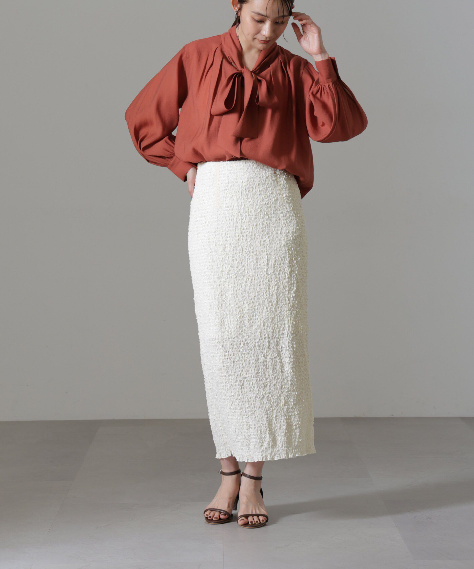 nano･universe「ファンシーシャーリングスカート(セットアップ可)」|スカート|オフホワイト1