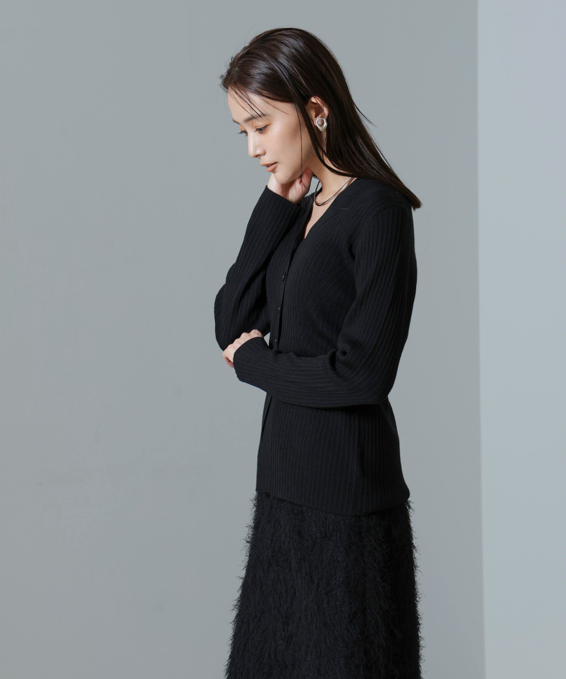 nano･universe「毛玉レスニットVネックリブカーディガン」|ニット・セーター|