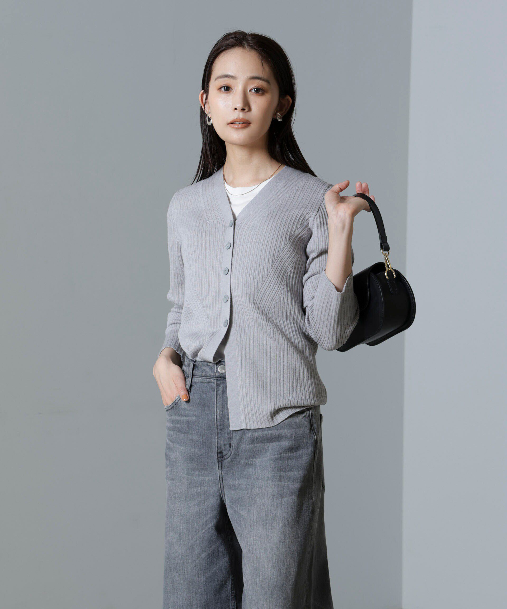 nano･universe「毛玉レスニットVネックリブカーディガン」|ニット・セーター|