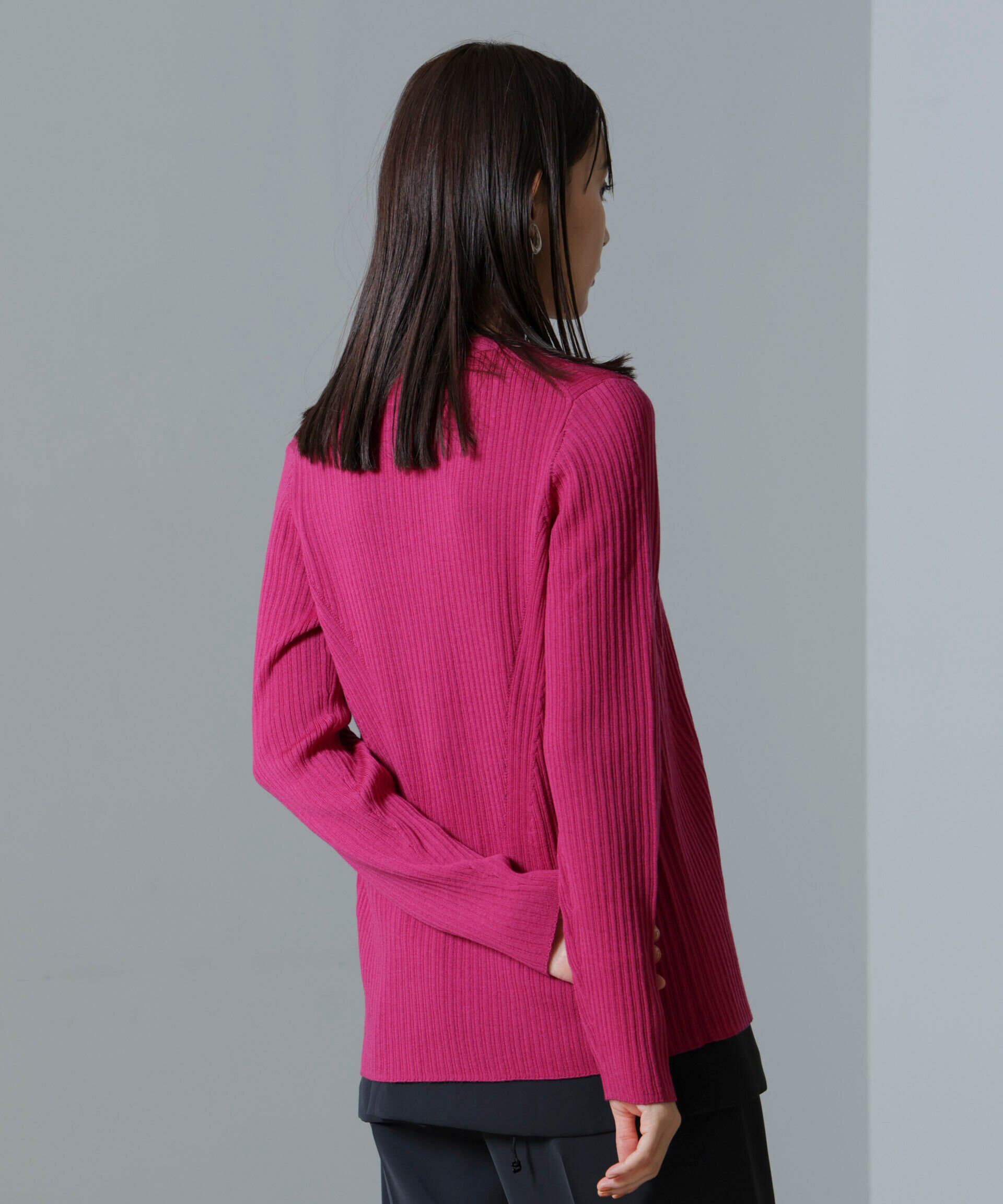 nano･universe「毛玉レスニットVネックリブカーディガン」|ニット・セーター|