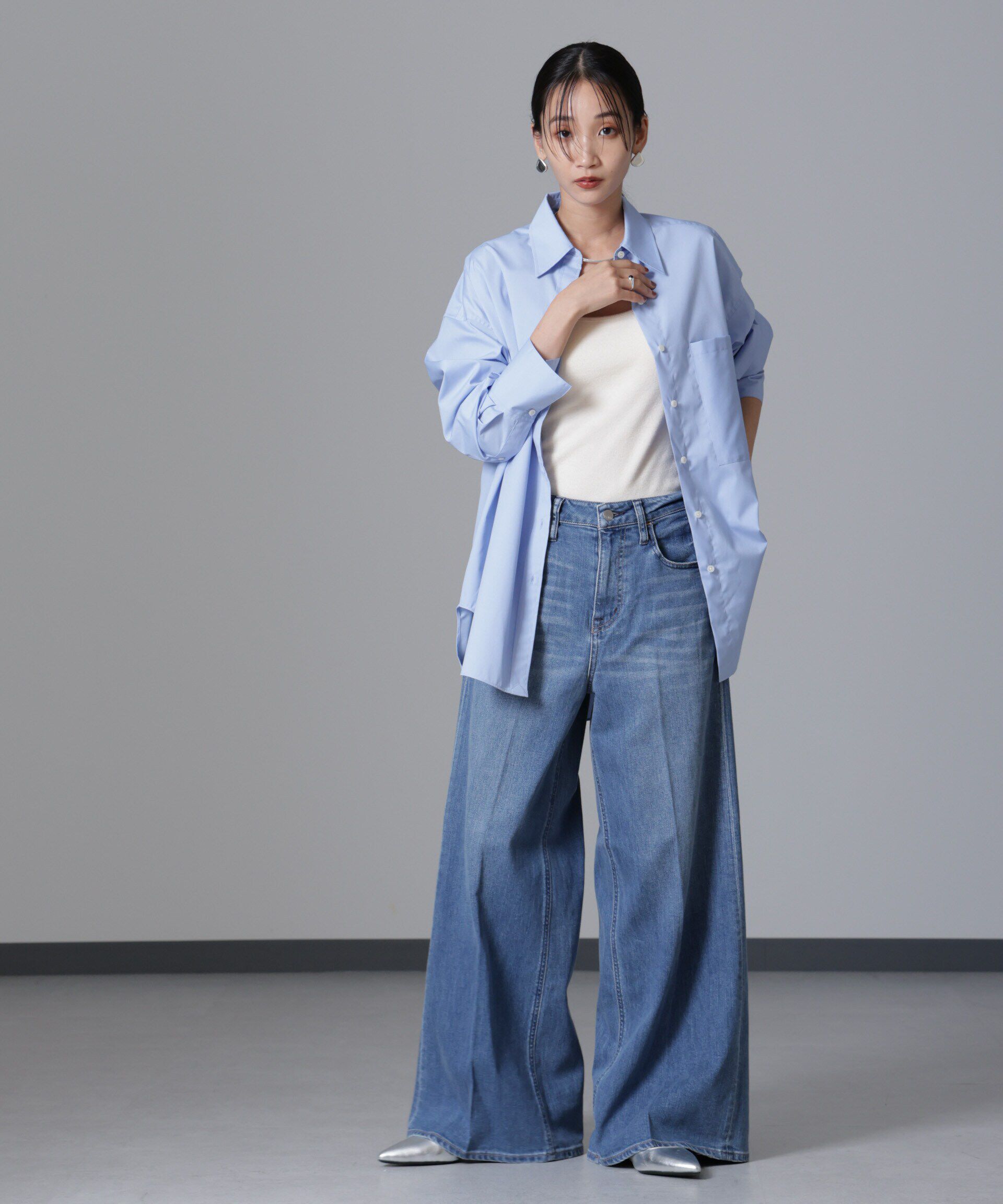 nano･universe「バッククロスオーバーシャツ」|シャツ・ブラウス|