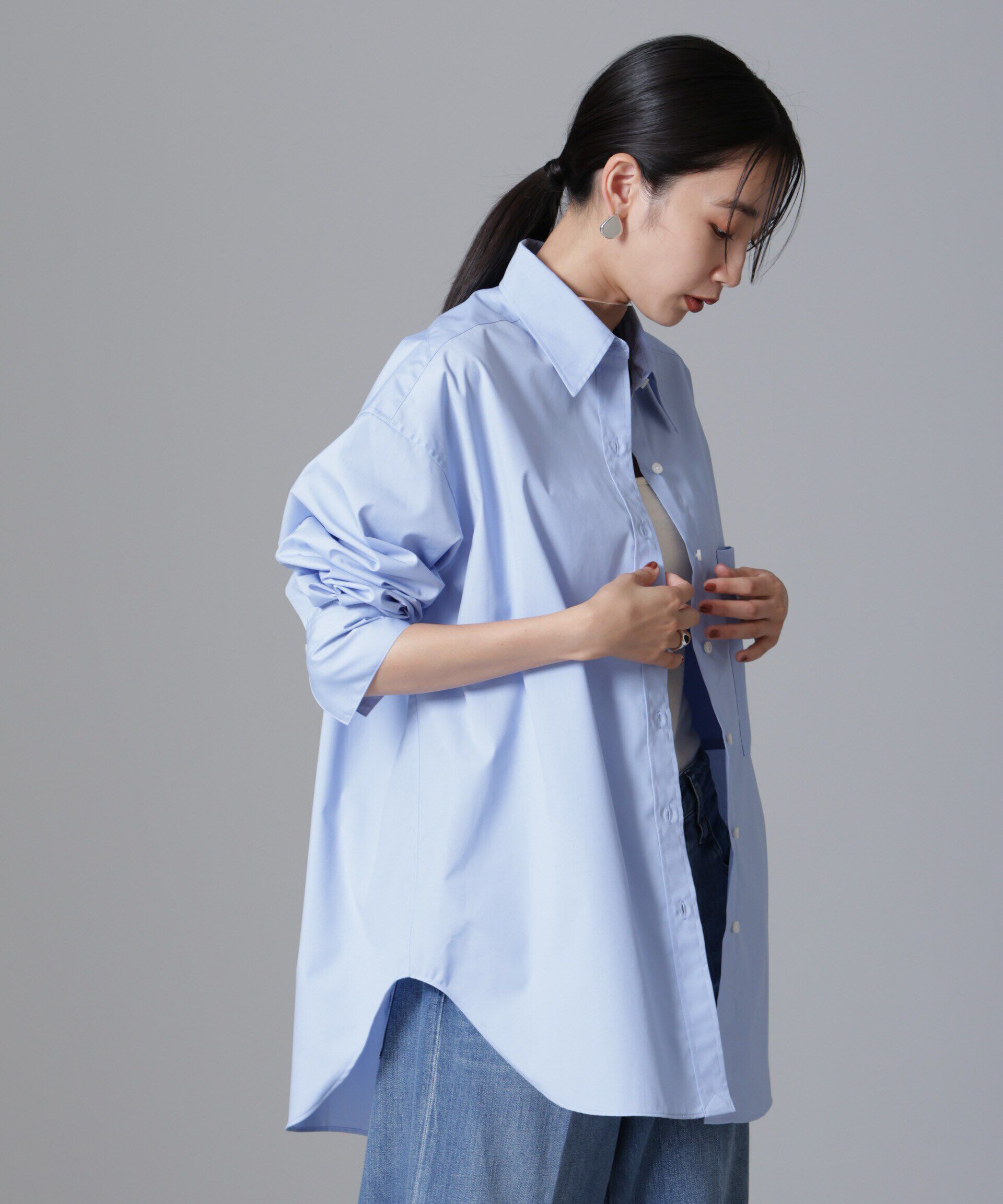 nano･universe「バッククロスオーバーシャツ」|シャツ・ブラウス|