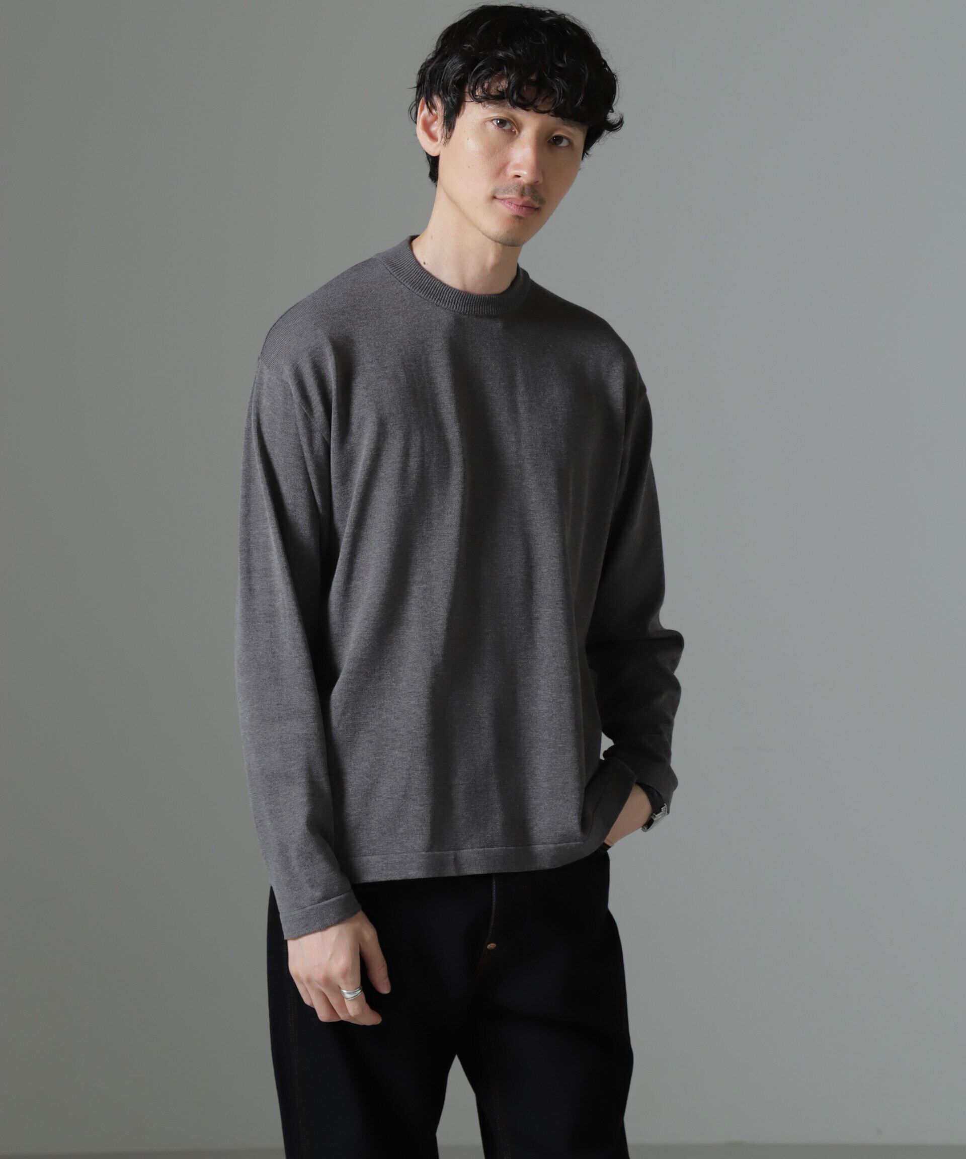 nano･universe「「タフニット」ジャケT 長袖」|ニット・セーター|