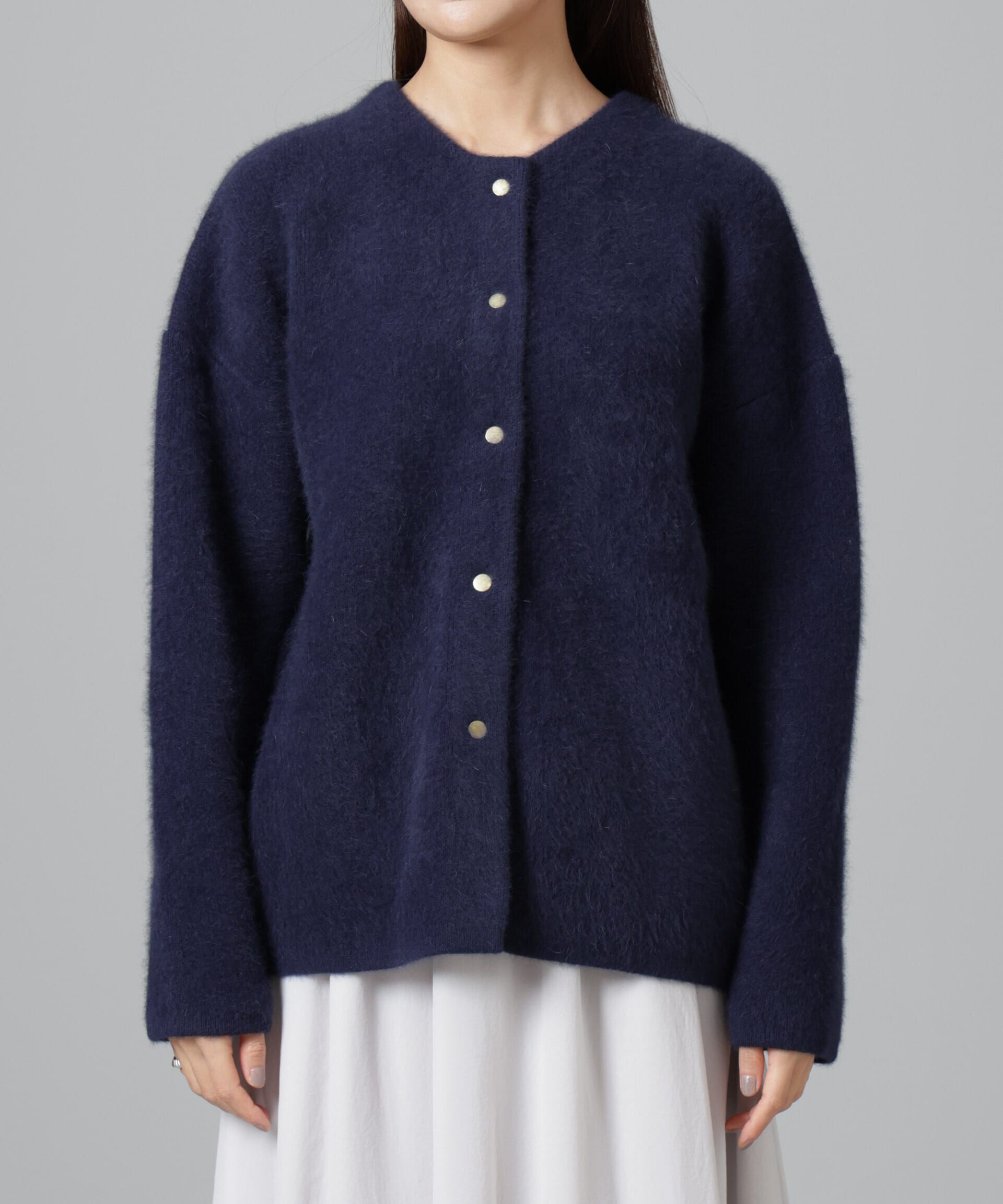 nano･universe「ウォッシャブルフォックスリバーニットジャケット」|ニット・セーター|