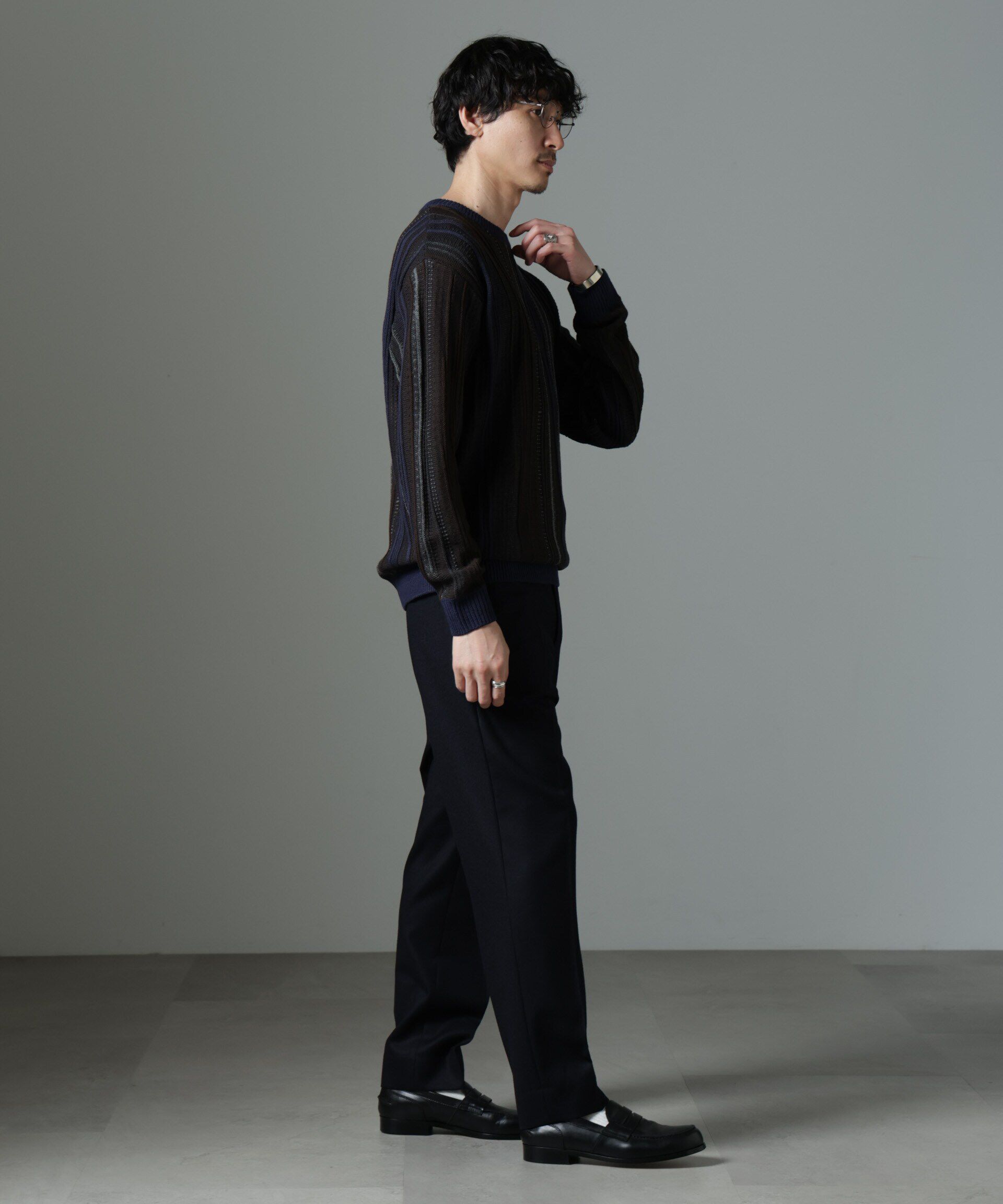 nano･universe「ジャガードヴィンテージライクニット」|ニット・セーター|